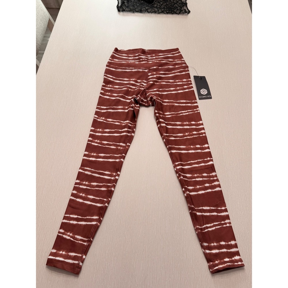 Scorpio Sol Vinyasa High Waist Legging Dark Copper Stripe Tie Dye SS-194 NWT S